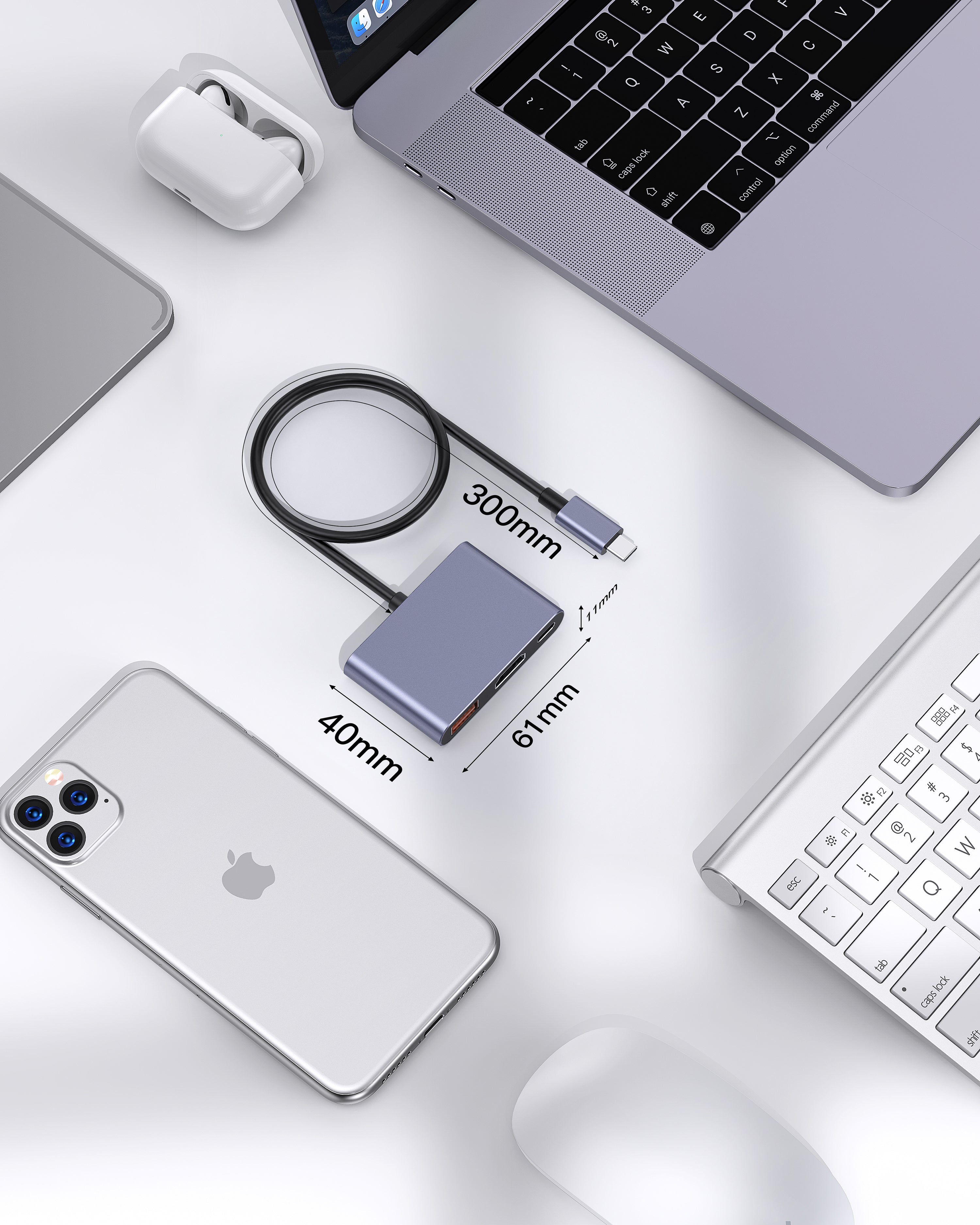 ليزل موزع Hubtrio Nexus من نوع USB-C ثلاثي في واحد لعده منافذ | أسود ليزل موزع Hubtrio Nexus من نوع USB-C ثلاثي في واحد لعده منافذ | أسود